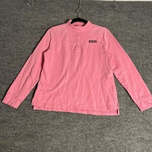 Vineyard Vines Sweatshirt Girls XL 16 Pink Shep Shirt Snap Mock Neck